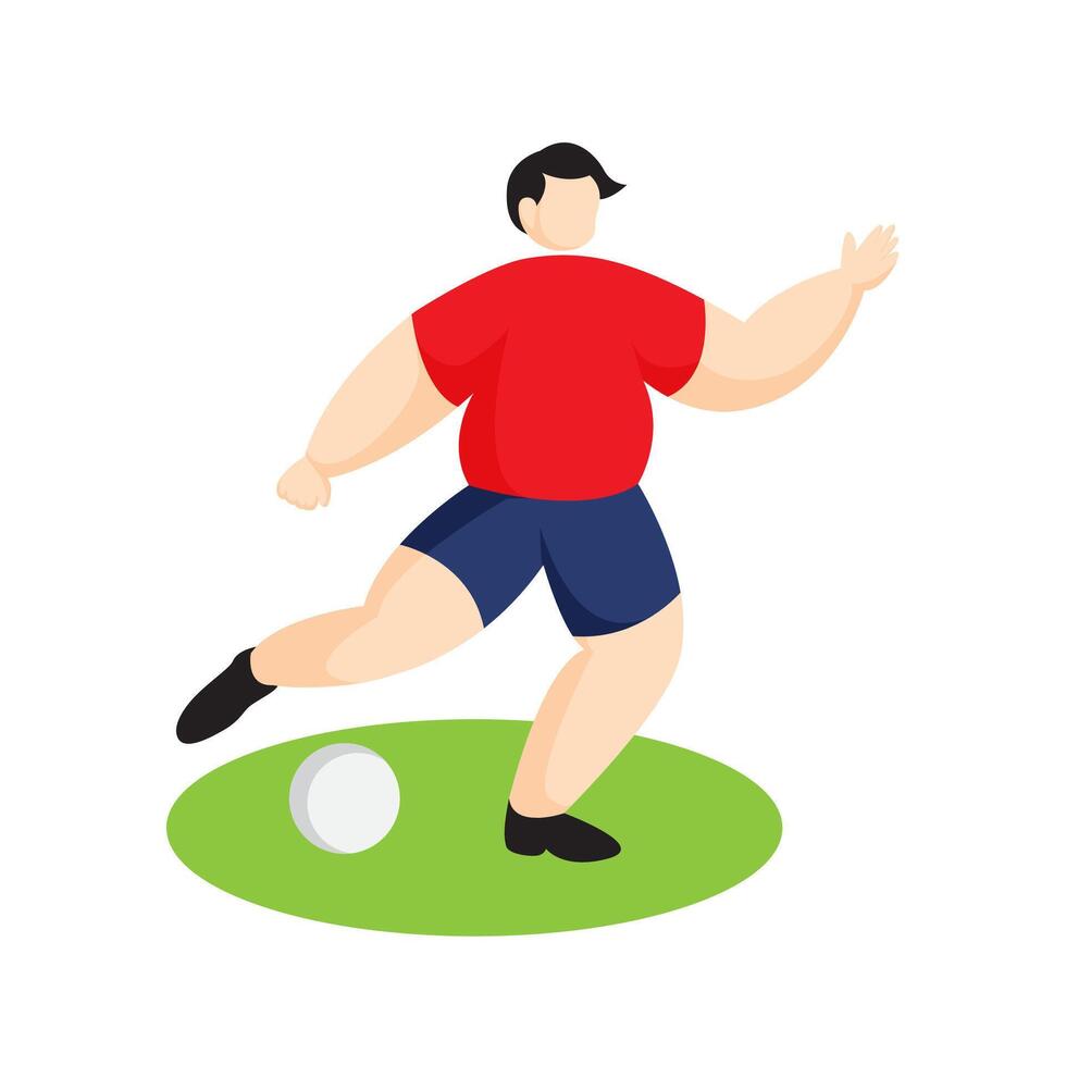 Football player flat design. Cute and simple sports characters vector