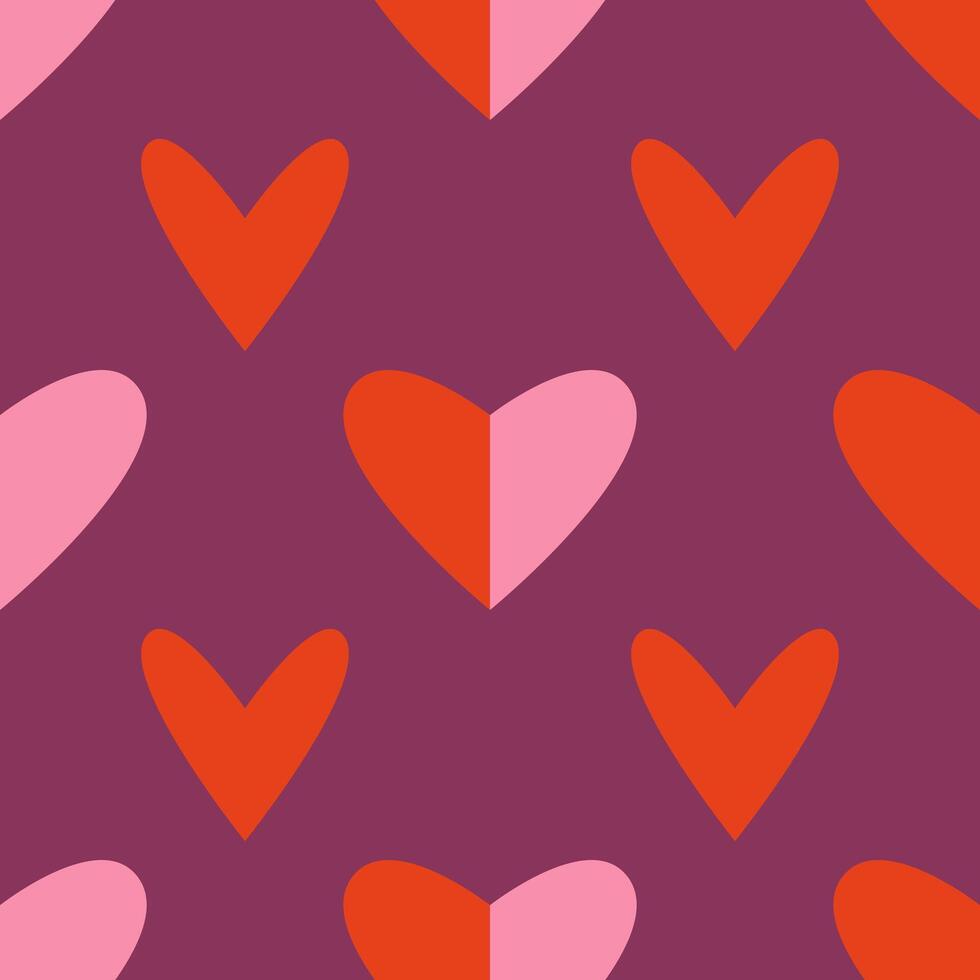 Minimalistic seamless Valentine's Day pattern with hearts vector