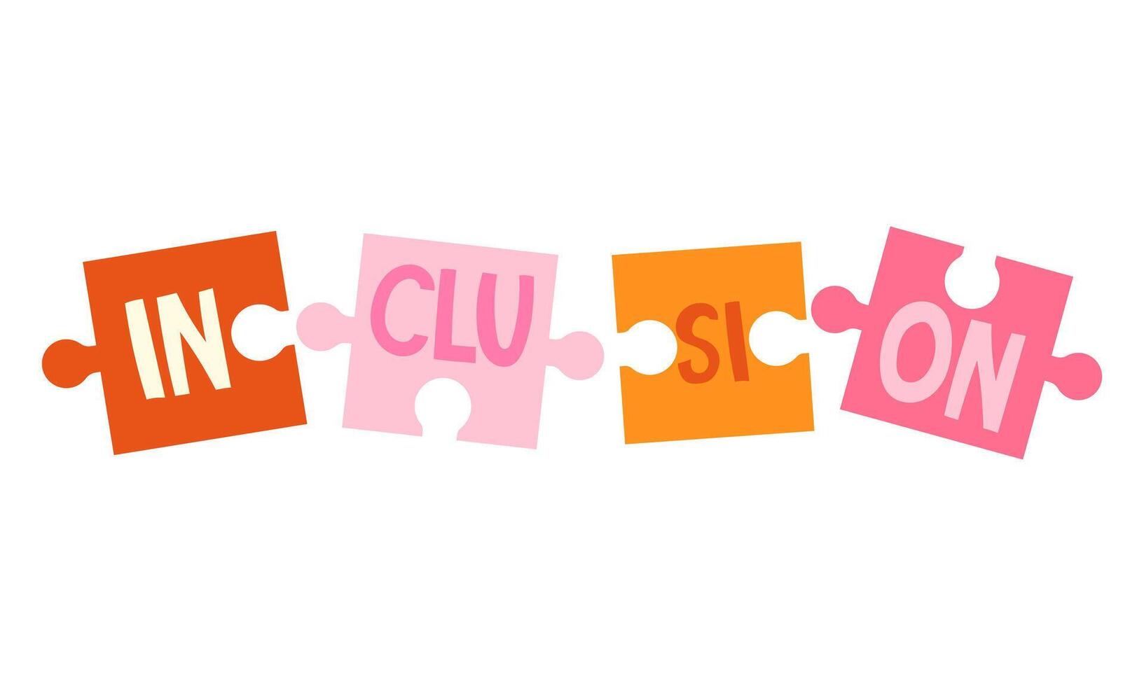 Concept inclusivity. Puzzle with text vector