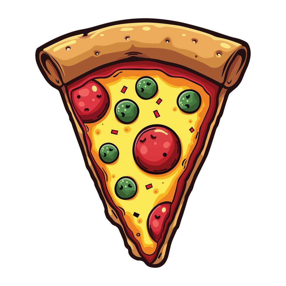 illustration of delicious pizza slice vector