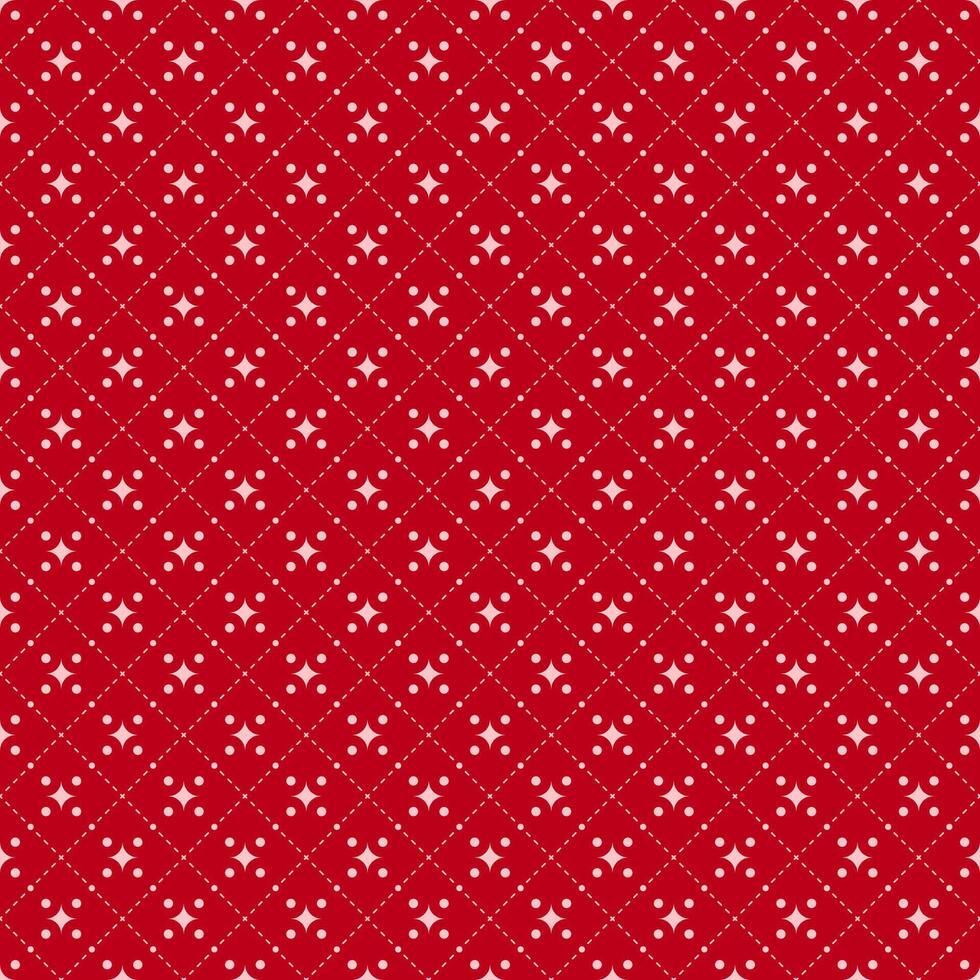Minimalistic Red Seamless Pattern with Starburst and Subtle Pale Pink Accents vector