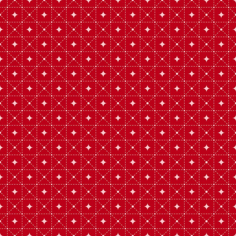 Radiant Red Seamless Design with Starburst and Dots for Joyful Occasions vector