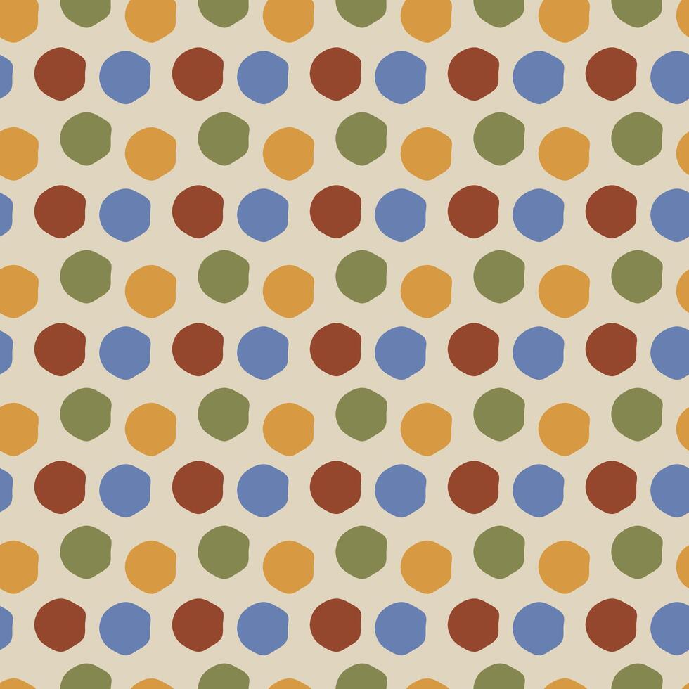 seamless background with multicolor polka dots in vintage vibes vector
