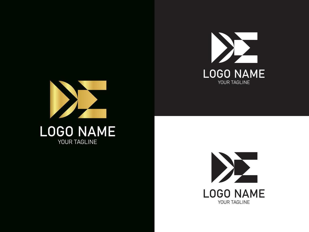 templates for the DE or ED letter initial logo design vector