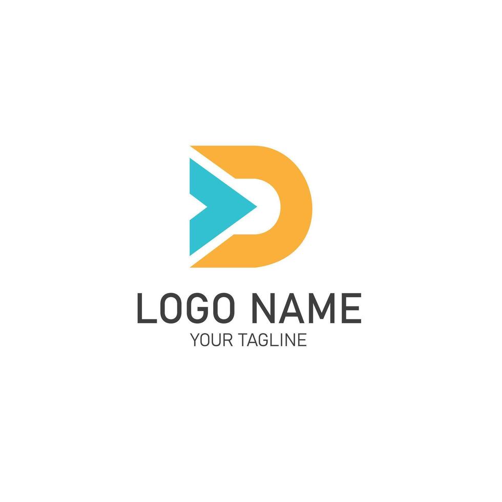 Abstract text logo with the letter D in the alphabet vector