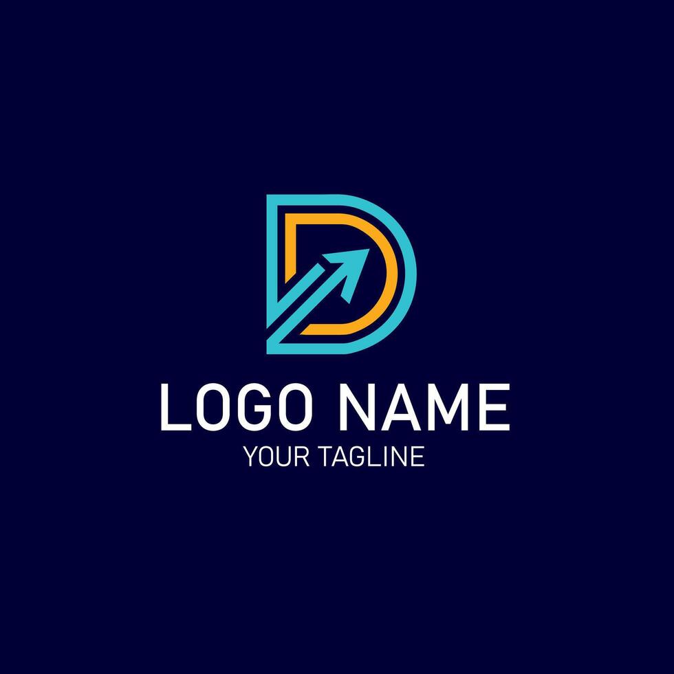 Abstract letter D with a modern beginning lettermark design for a logo vector