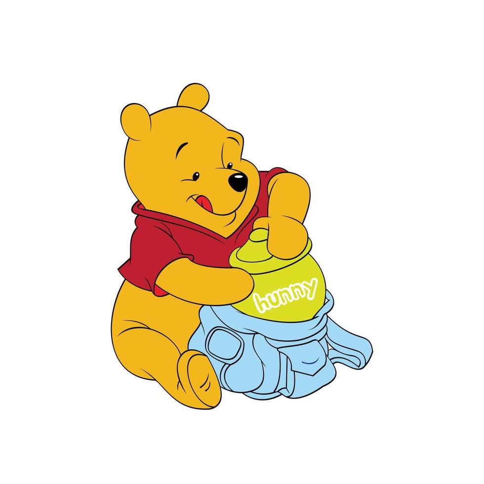 Pooh Bear with Honey vector