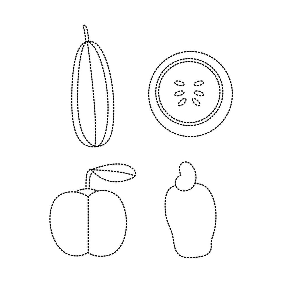 Fruit Tracing Line For Kids vector