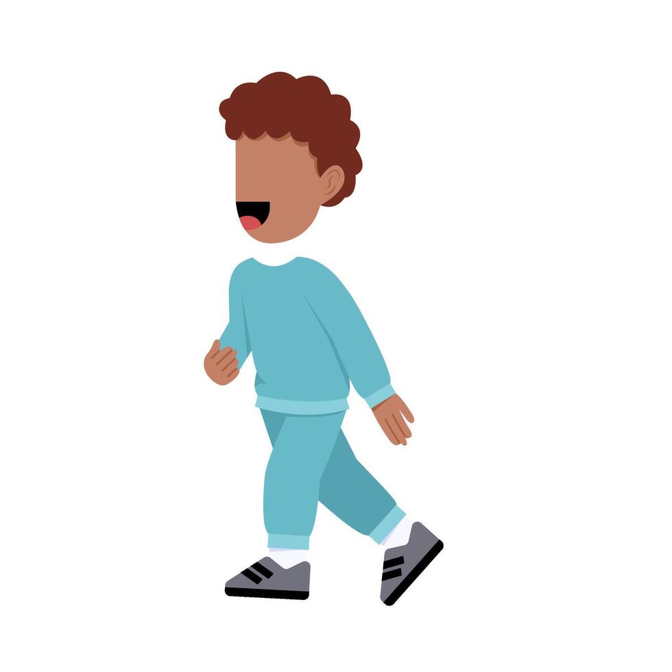 Little Boy Running Faceless Character vector