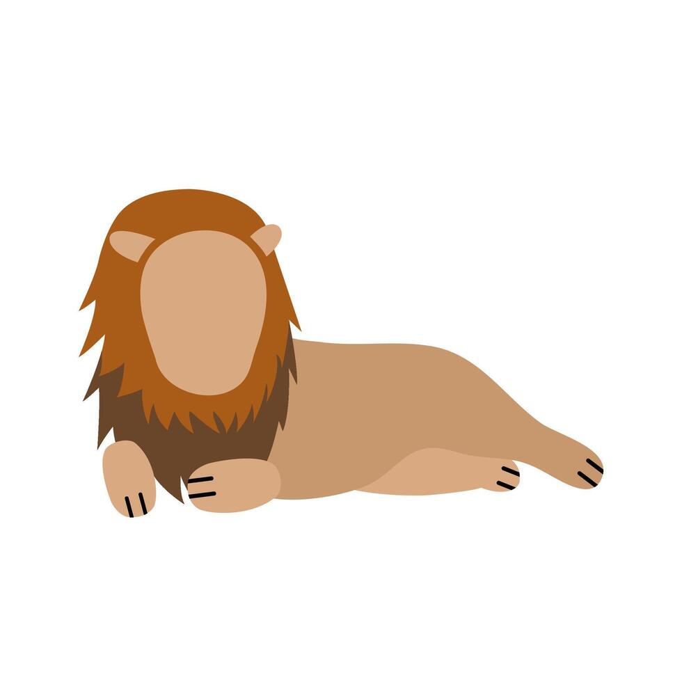 Faceless Illustration Of Lion Animal vector