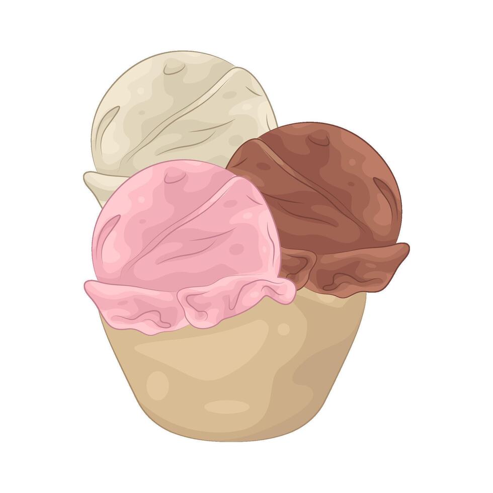 Illustration of ice cream scoop vector