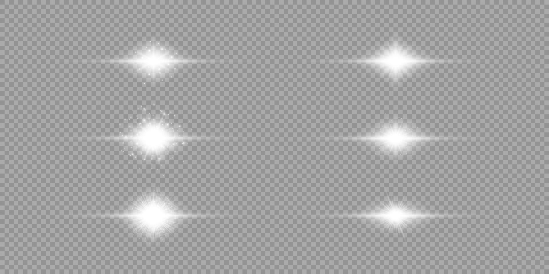 White horizontal light effect of lens flares vector