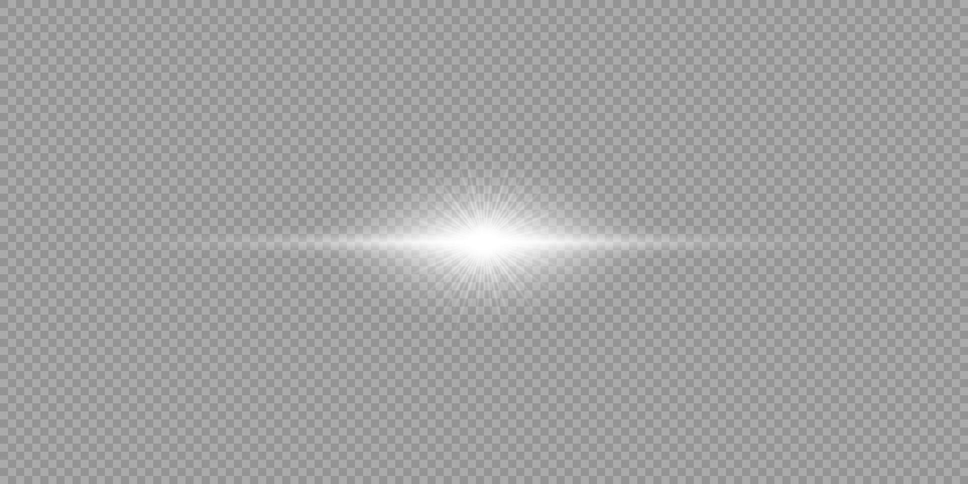 White horizontal light effect of lens flares vector