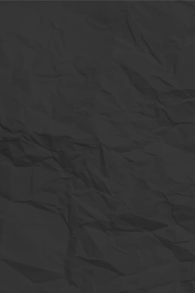 Black clean crumpled paper vector
