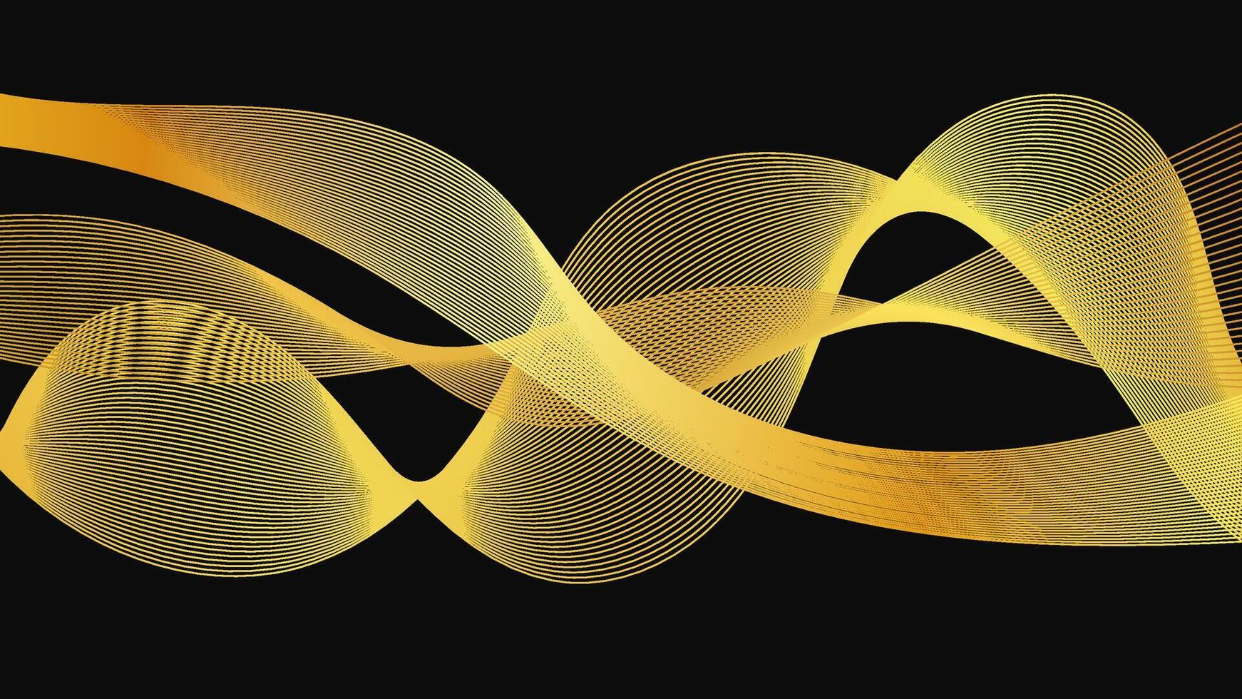 Abstract backdrop with luxury golden waves vector