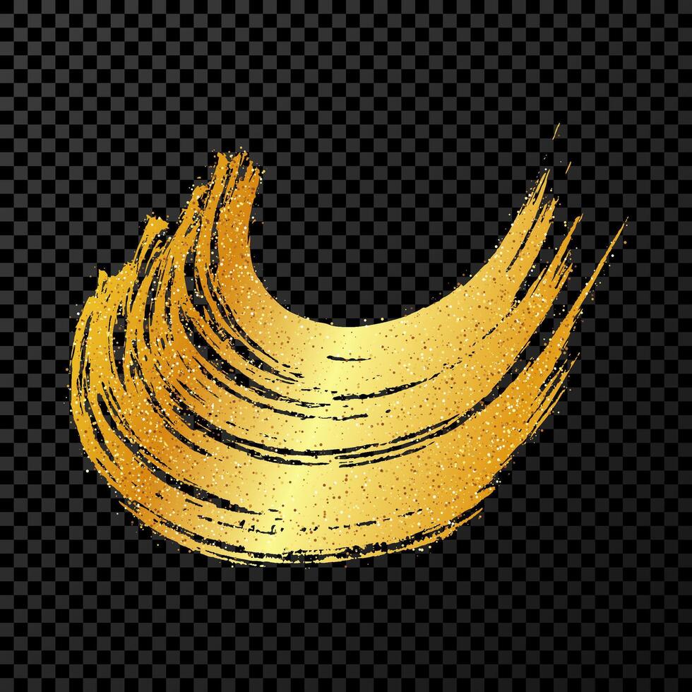 Gold grunge semicircular brush strokes vector