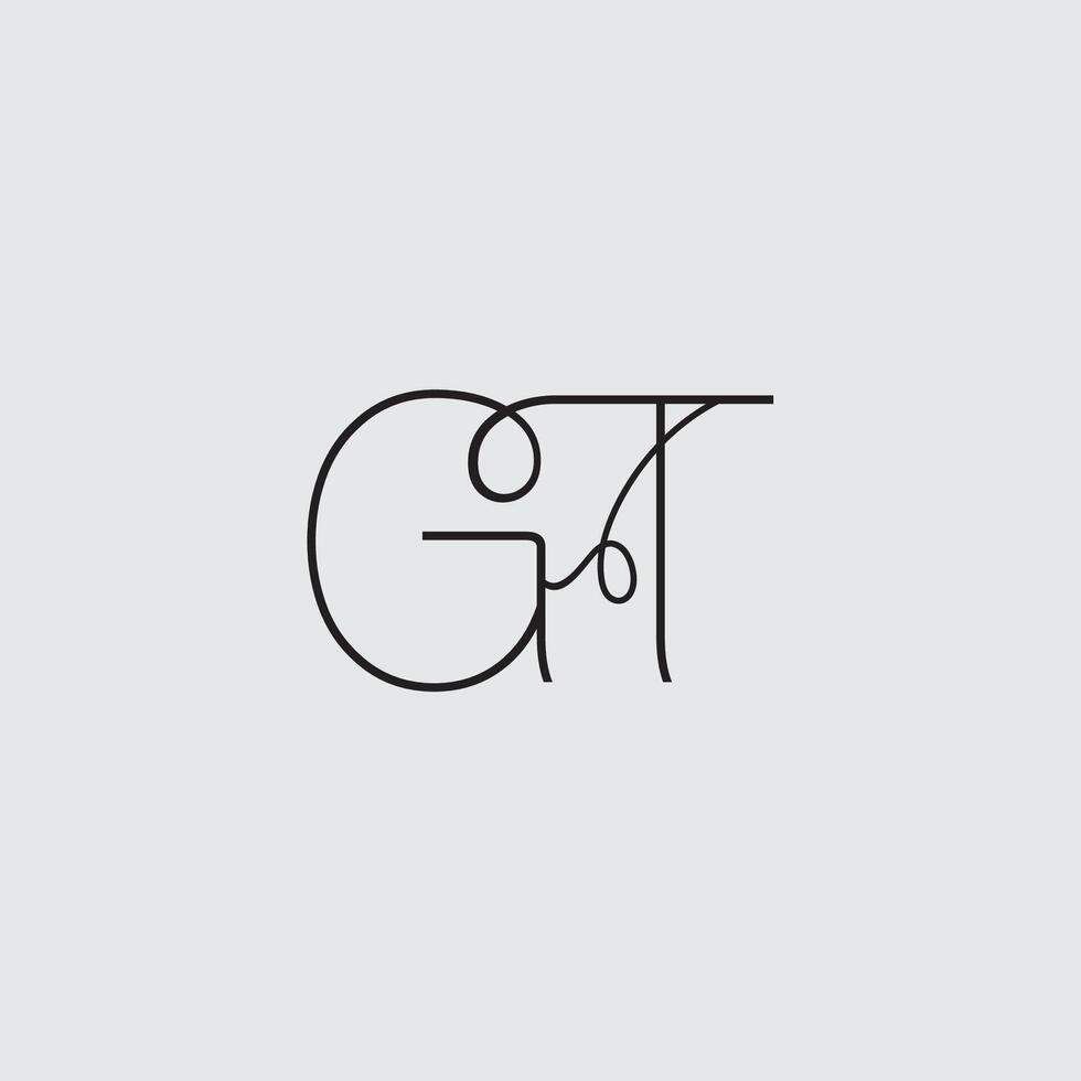 Initial letter logo design GT vector