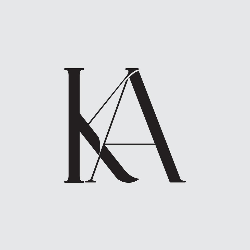 Initial letter logo design KA vector