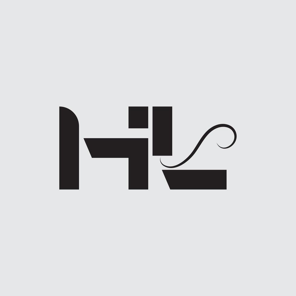 Initial letter logo design HL vector