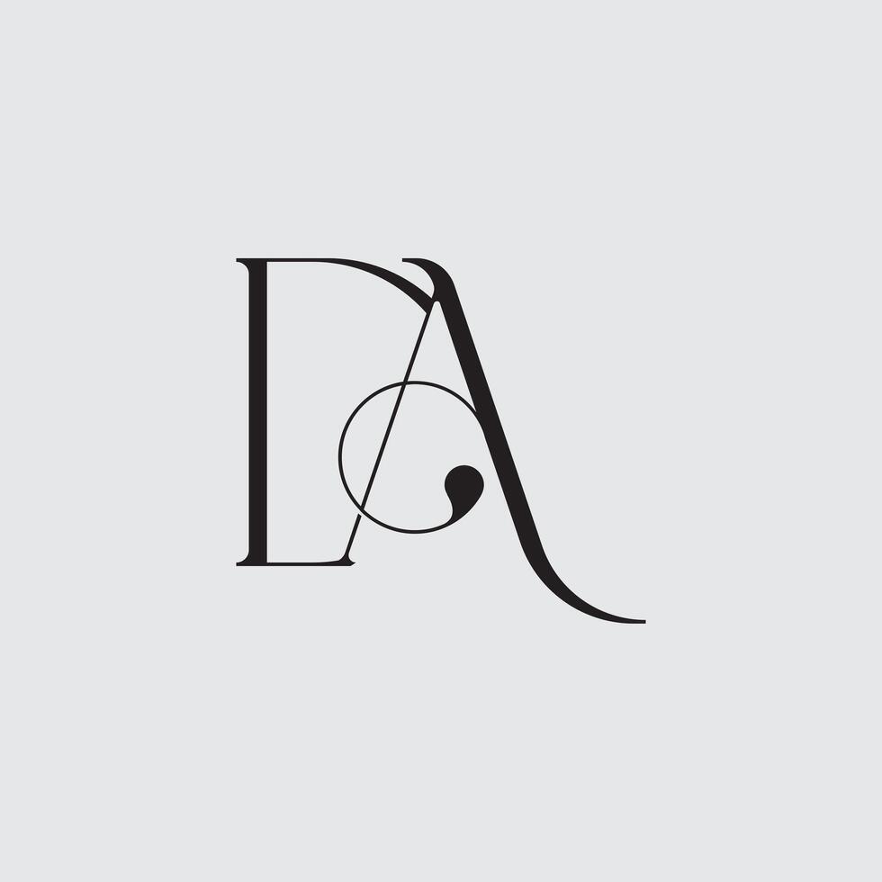 Initial letter logo design DA vector