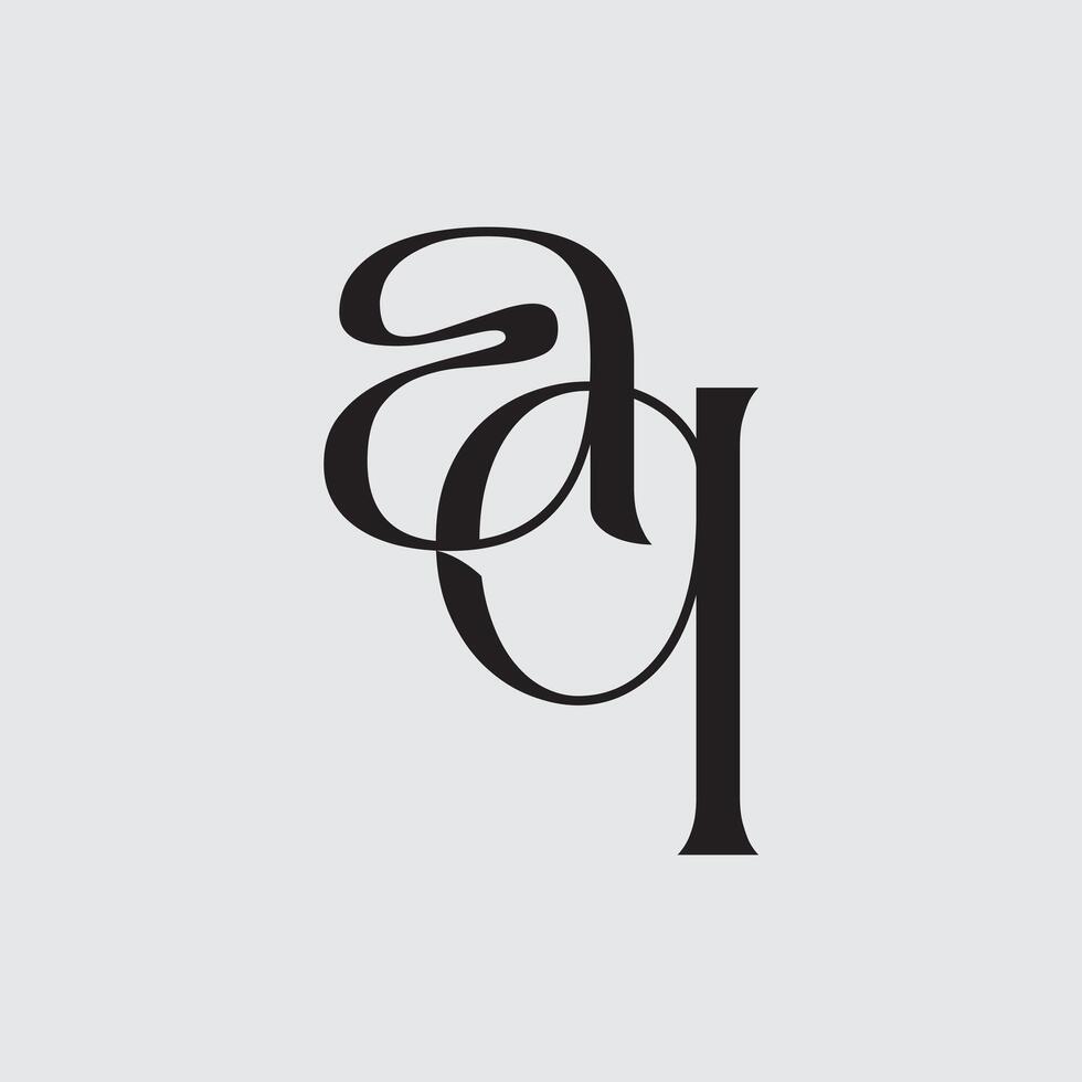 Initial letter logo design aq vector
