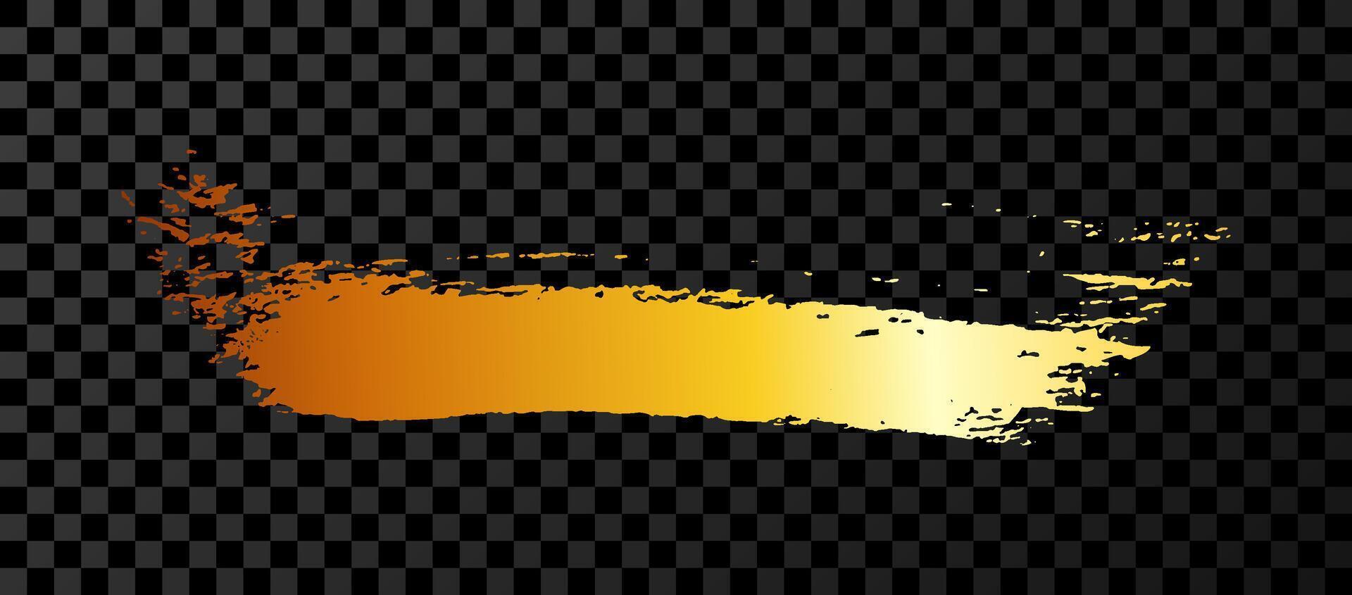 Gold brush stroke on dark background vector