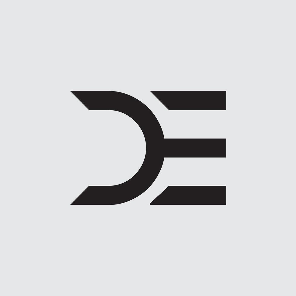 Initial letter logo design DE vector