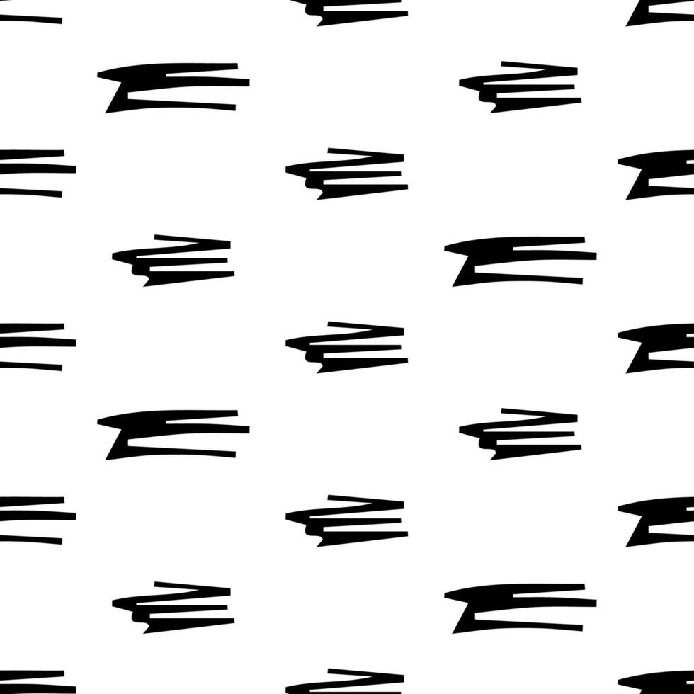 Seamless pattern with black pencil brushstrokes vector