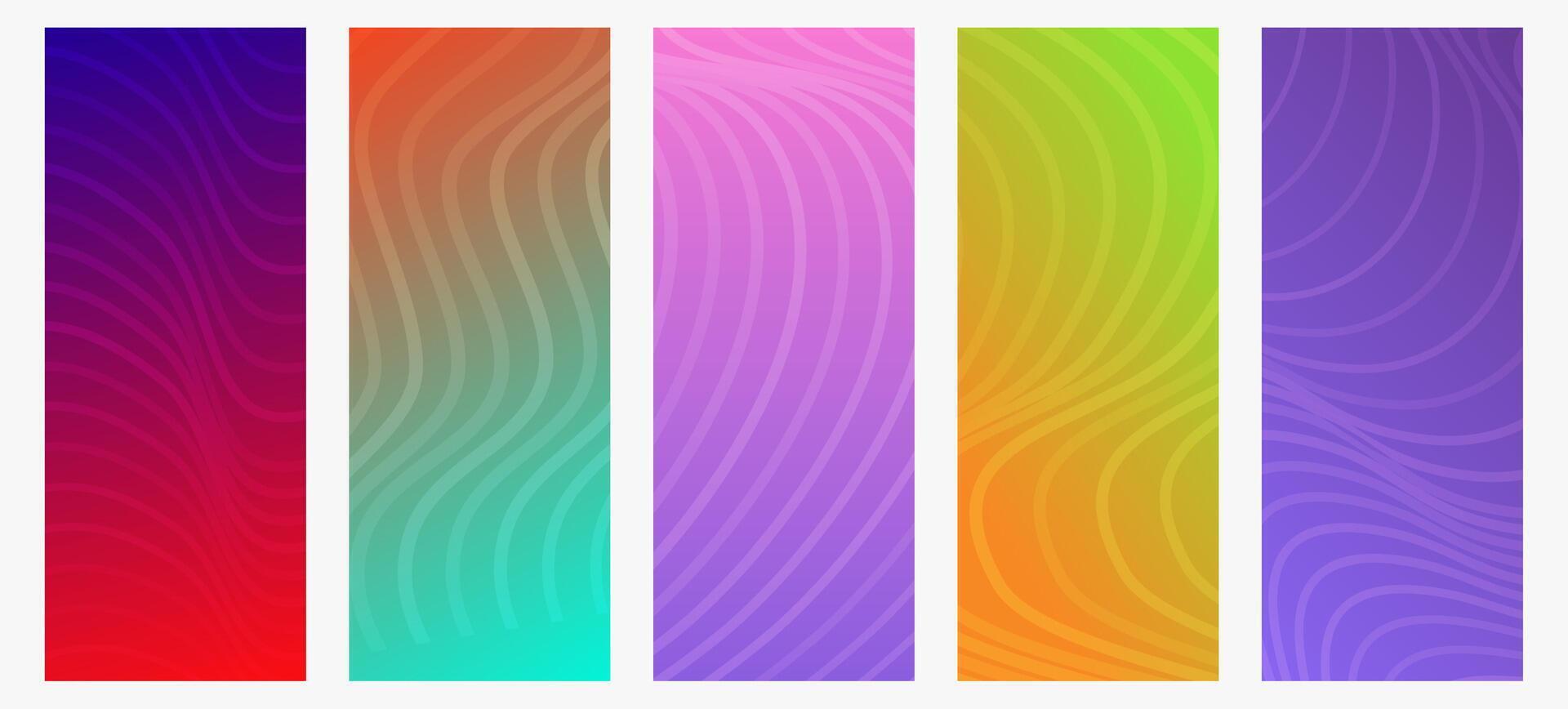 Modern colorful gradient background with wave lines vector