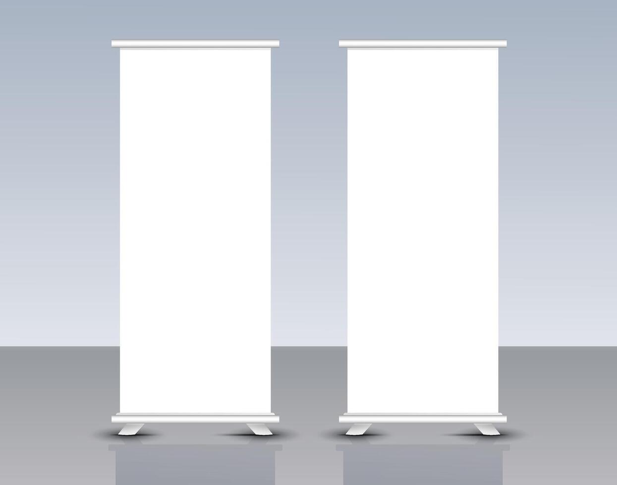 Modern roll up banner mockup design vector