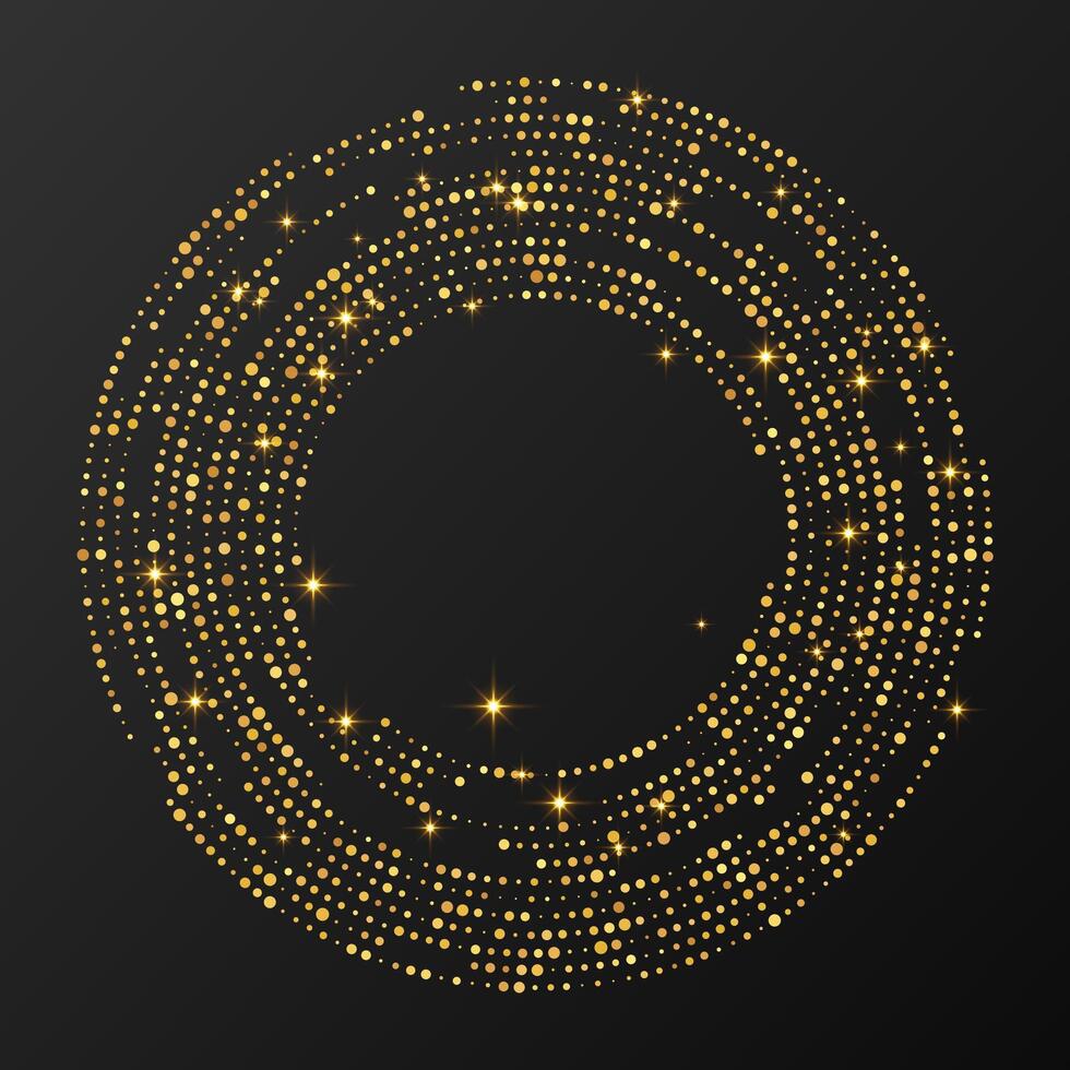 Abstract gold glowing halftone dotted background vector