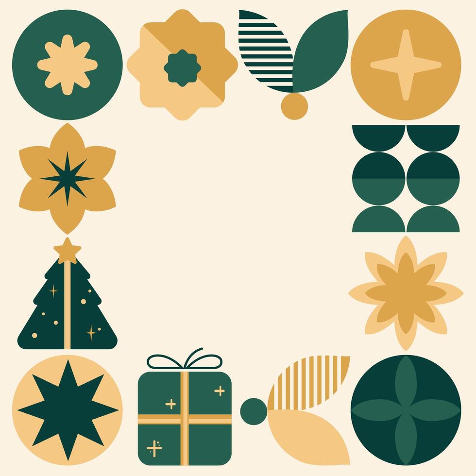 Christmas geometric elements border illustration vector