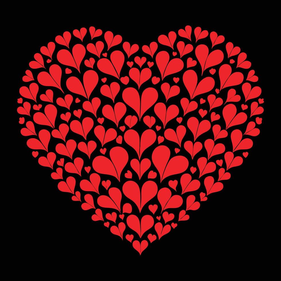 valentine hearts black background vector
