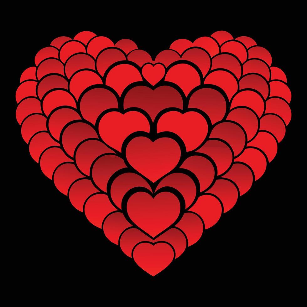 heart shape black background vector