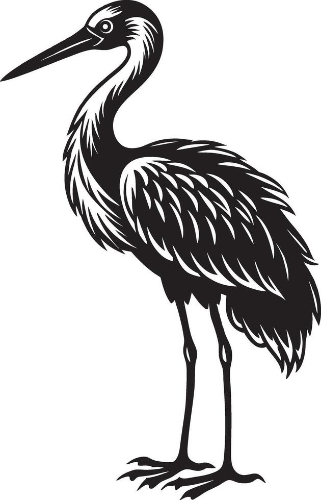 a black and white drawing of a crane vector