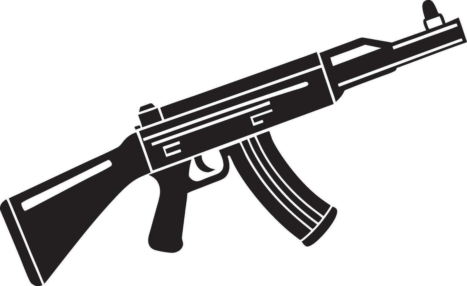 an ak47 machine gun on a white background vector