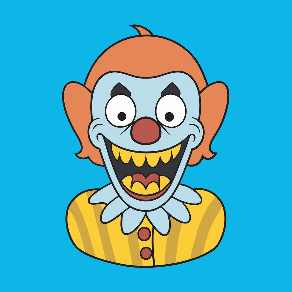 a cartoon clown with a big mouth and a big nose vector