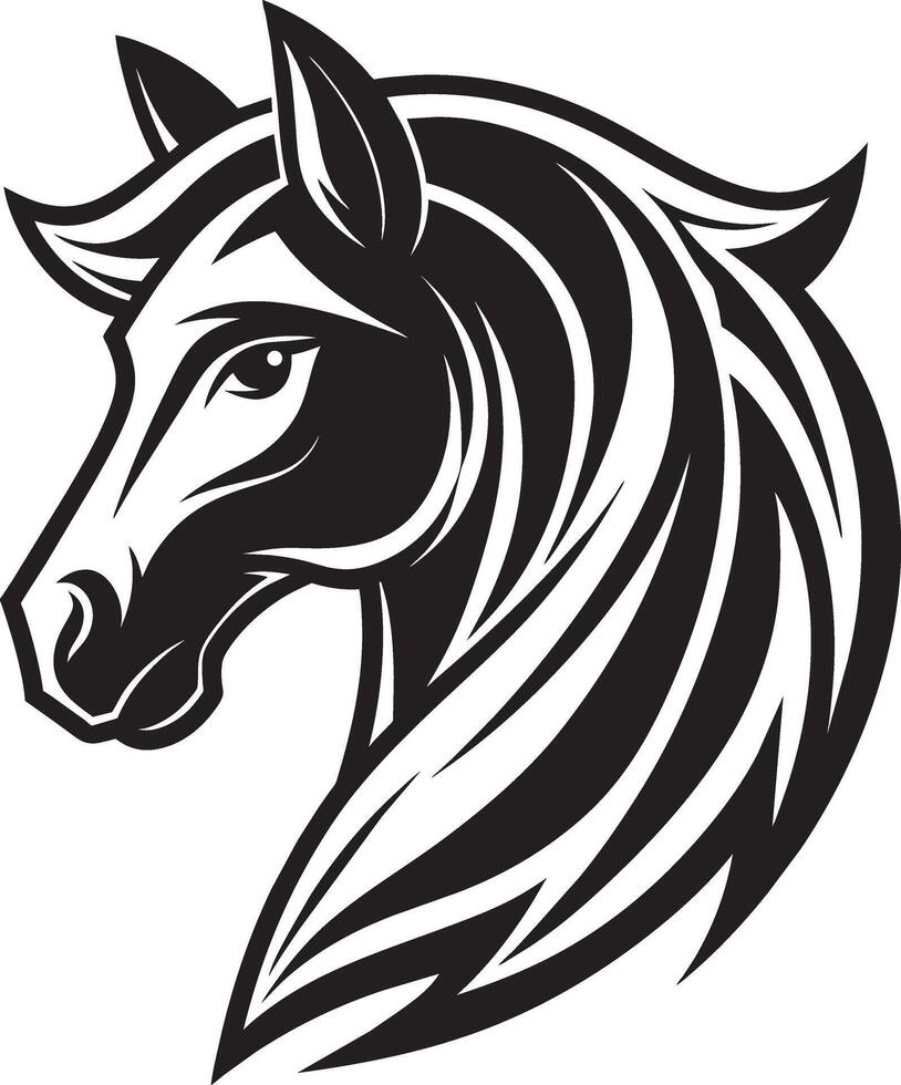 a horse head with long mane on a white background vector