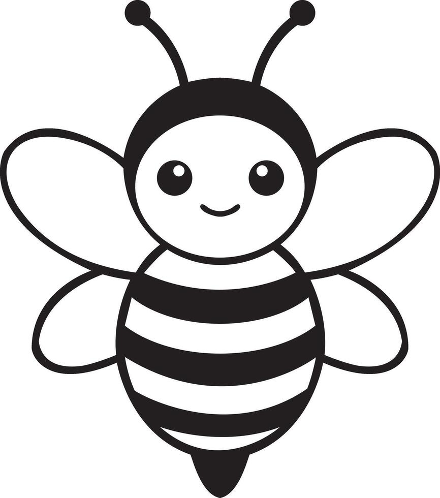 cute bee clipart illustration vector