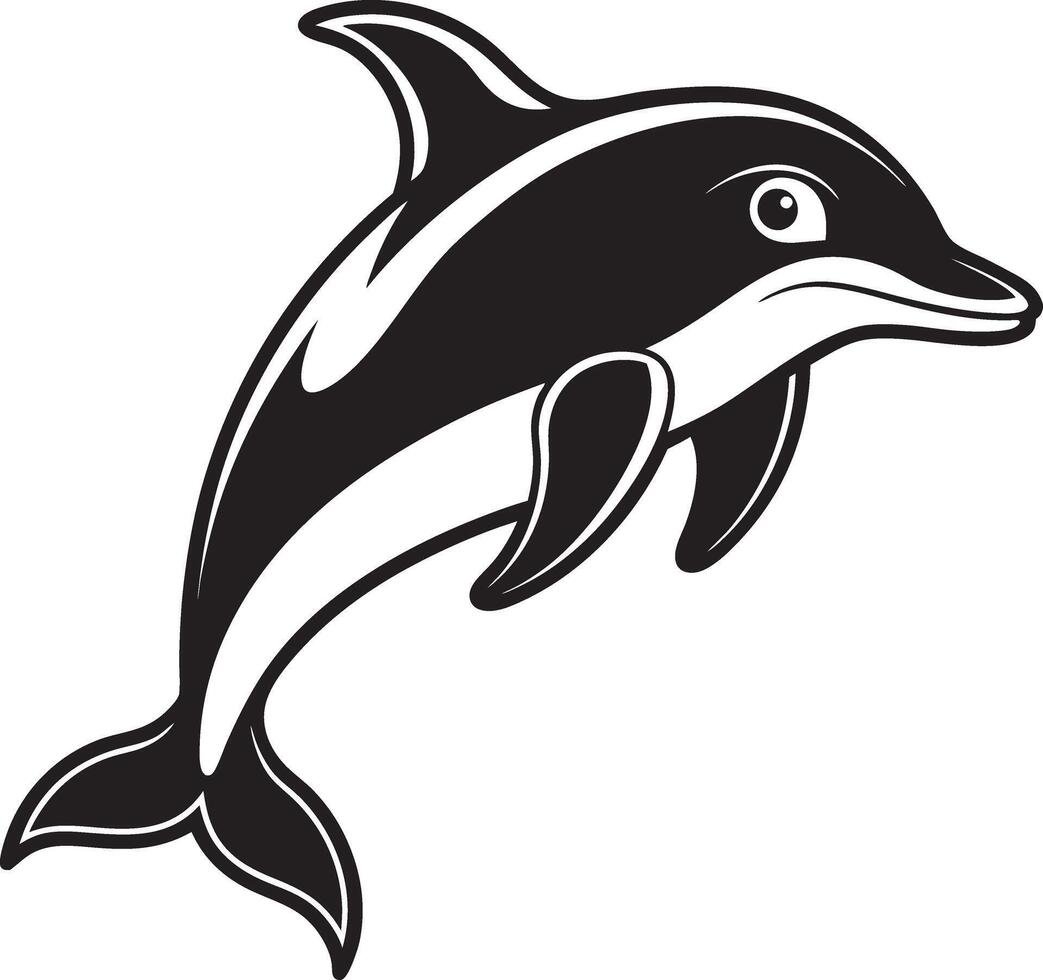 a dolphin jumping in the air on a white background vector