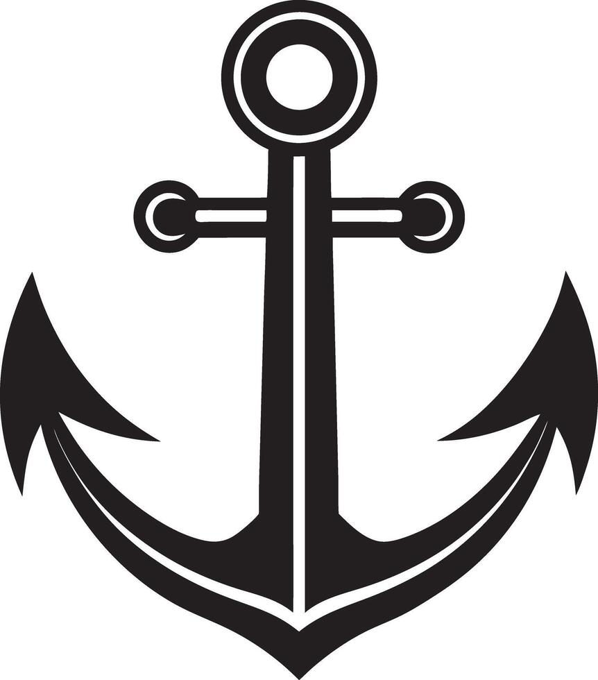 an anchor is shown in black and white vector