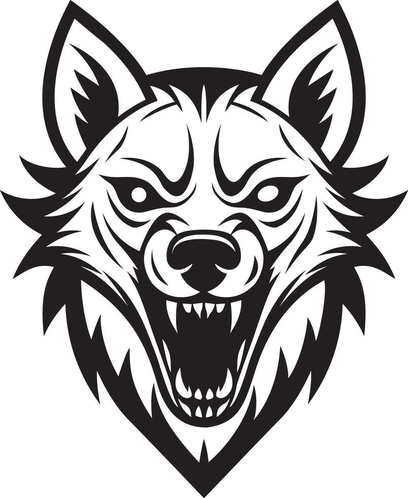 a wolf head with fangs on a white background vector