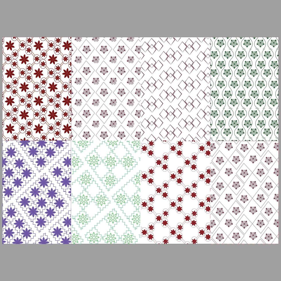 Creative seamless abstract pattern set design vector