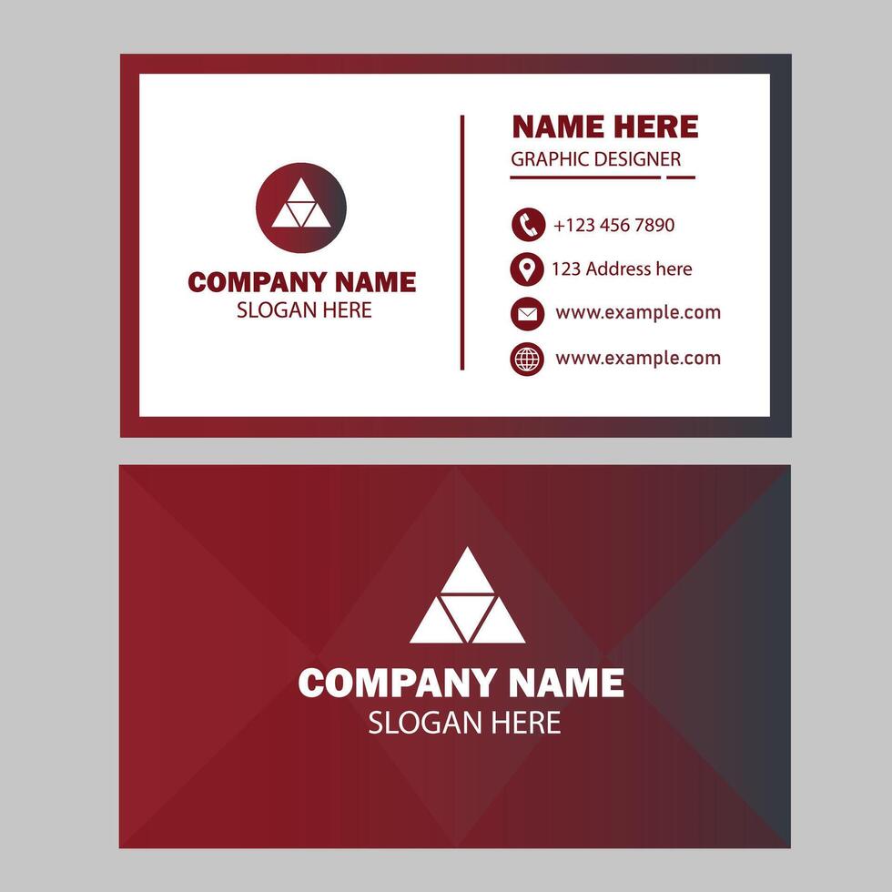 Red and black color business card design vector