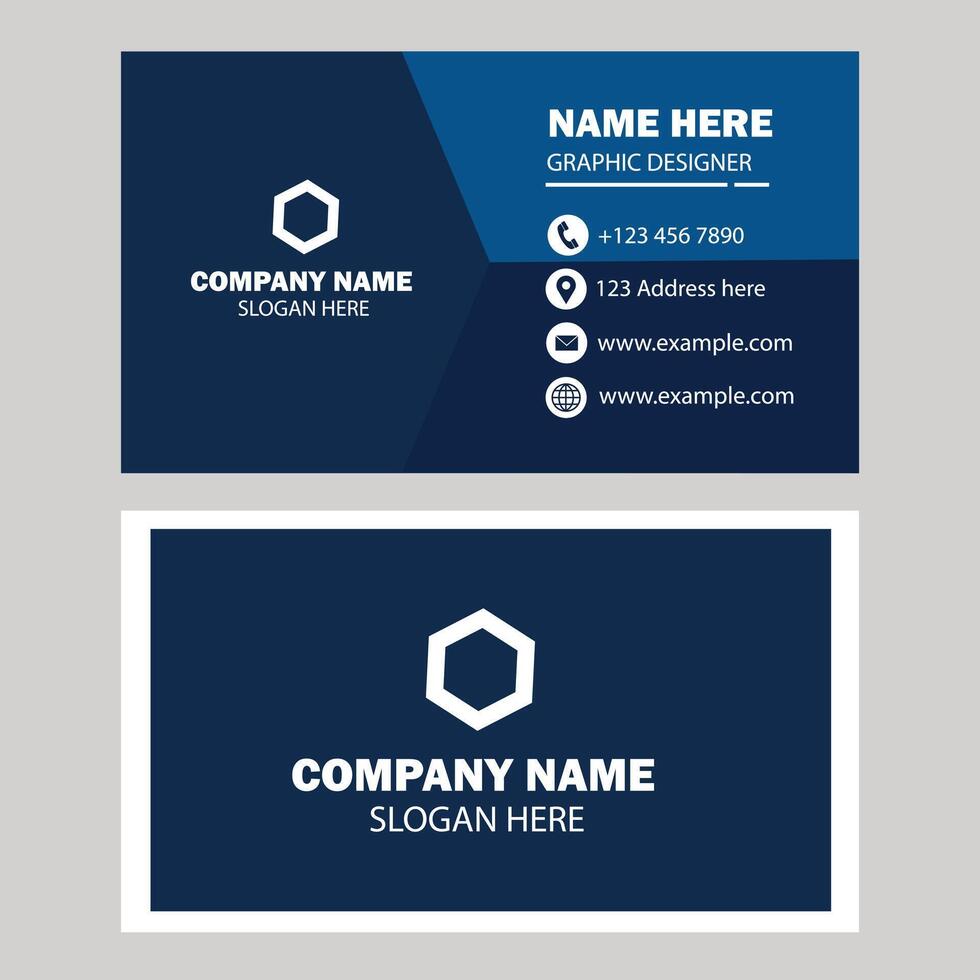 Blue color business card design vector