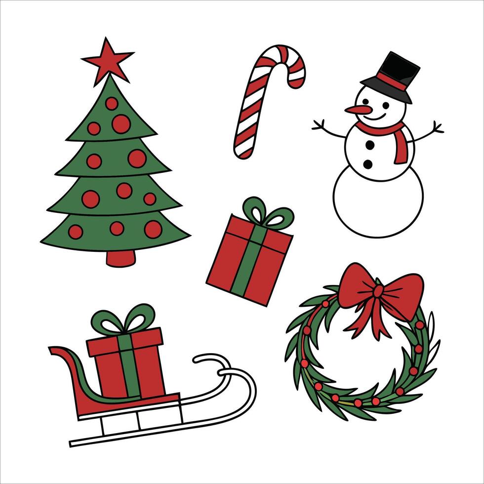 Christmas Ornaments Festive Decorations for the Holiday Season vector
