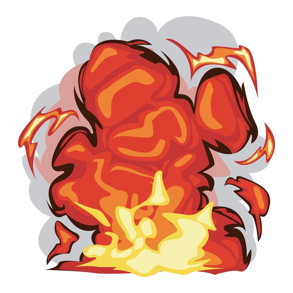 cartoon illustration of a powerful explosion vector