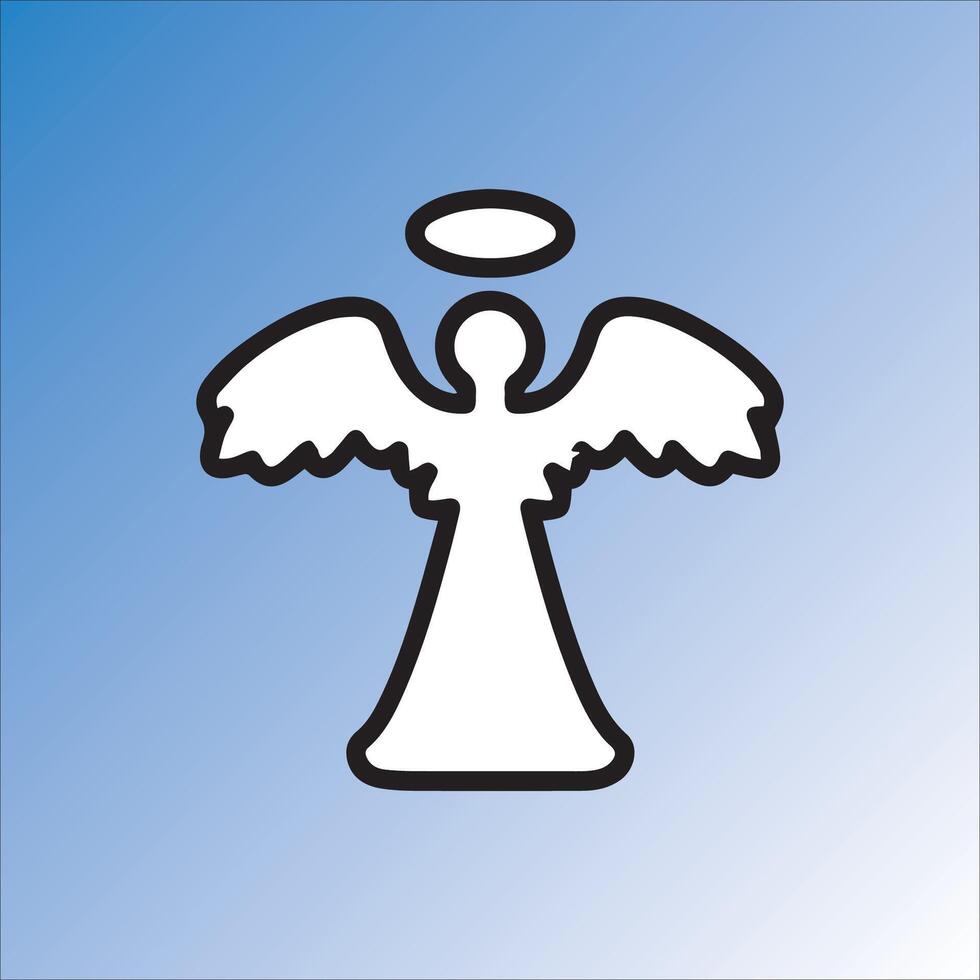 Angel with dotted ornament above vector