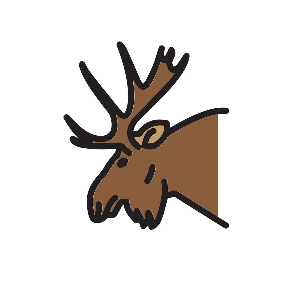 Deer head with beautiful antlers vector