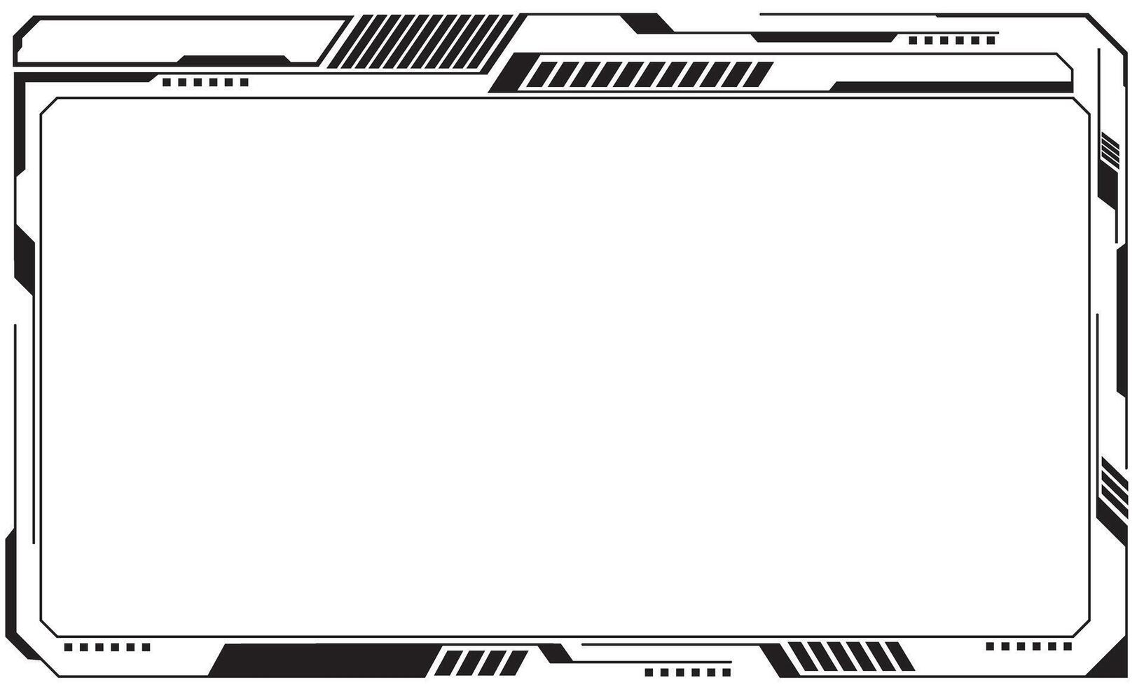 Hud frames black user interface elements design modern technology futuristic control panel screen digital hologram window gaming menu touching cyber monitor set on white background vector